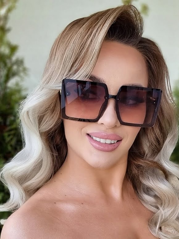 Okulary przeciwsłoneczne damskie UV400 brązowe Selena