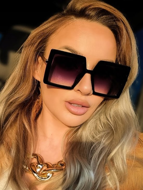 Okulary przeciwsłoneczne damskie z filtrem UV400 Rihanna kwadratowe