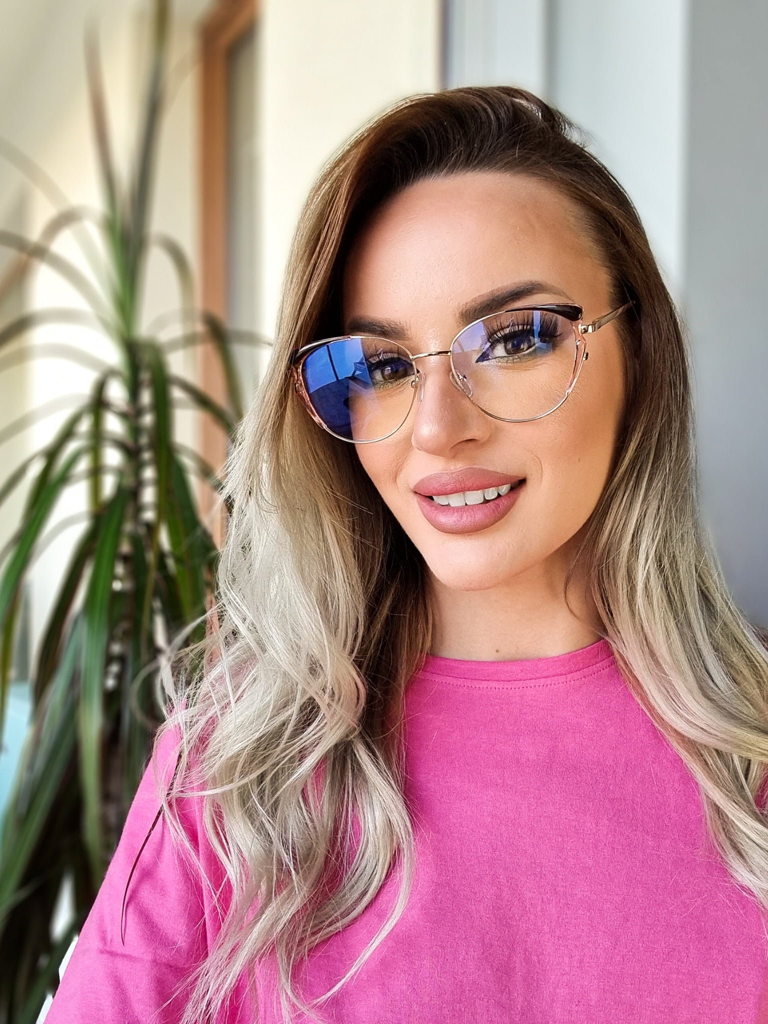 okulary zerówki damskie bling look